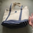 画像9: 【34cm×42cm】LANDS'END キャンバス トートバッグ 白×紺ボーダー■ビンテージ オールド アメリカ古着 ランズエンド 帆布 手提げ鞄