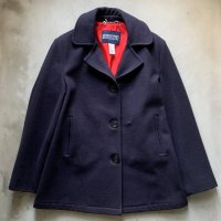 【S or Ladies】USA製 LANDS'END ウールジャケット ネイビー■ビンテージ オールド アメリカ古着 80s/90s ランズエンド ピーコート