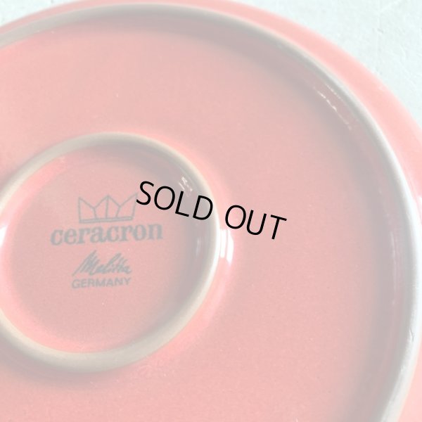 画像5: 【18.6cm】Melitta セラミック プレート 赤■ビンテージ アンティーク レトロ 雑貨 お皿 ceracron GERMANY ドイツ No.3