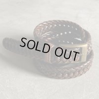 【Free】Dokers(Levi's) メッシュ レザーベルト 焦げ茶■ビンテージ オールド アメリカ古着 ドッカーズ ビッグサイズ フリー No.4