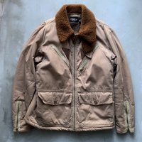 【M】RRL 裏ボア フライトジャケット ブラウン 茶色■古着 ダブルアールエル ラルフローレン ミリタリー