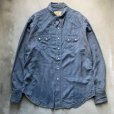 画像1: 【M/L】40s-50s Vaquero Fashions レーヨン×ウール 長袖ウエスタンシャツ ストライプ■ビンテージ オールド アメリカ古着 カウボーイ  (1)