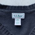 画像3: 【L/XL】カナダ製 LL BEAN Vネック コットンニット セーター ブラック 黒無地■ビンテージ オールド アメリカ古着 エルエルビーン 90s/00s