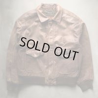 【XL】A.B SPORT A-2タイプ レザージャケット ブラウン 茶色■ビンテージ オールド レトロ アメリカ古着 革ジャン フライト