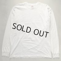 【XL】USA製 BAY SIDE 長袖Tシャツ ロンT ホワイト 白無地■ビンテージ オールド アメリカ古着 コットン ビッグサイズ