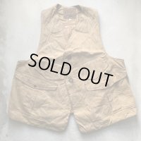 【XL/XXL】DUNN'S ハーフムーン ダック地 ハンティングベスト 茶系■ビンテージ オールド アメリカ古着 ビッグサイズ オイルドコットン