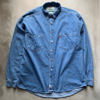 【L/XL】Levi's 長袖デニムシャツ ブルー 青■ビンテージ オールド アメリカ古着 リーバイス 2000s Y2K ビッグサイズ ダンガリーシャツ