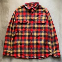 【L/XL】Woolrich ヘビーネルシャツ 赤チェック■ビンテージ オールド アメリカ古着 2000s Y2K ウールリッチ ビッグサイズ No.1 