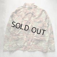 【XL】KMART ボックス 長袖ハンティングシャツジャケット 迷彩■ビンテージ オールド アメリカ古着 ダックカモ 80s 短丈