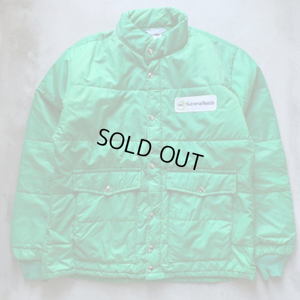 画像1: 【L/XL】USA製 Swingster ナイロン 中綿レーシングジャケット 緑■ビンテージ オールド アメリカ古着 企業 80s スウィングスター