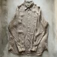 画像7: 【L/XL】ORVIS マチ付き 長袖リネンシャツ 茶系■ビンテージ オールド アメリカ古着 90s オービス 刺繍入り 千鳥格子 片ポケ