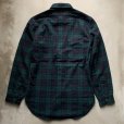 画像2: 【S】70s USA製 PENDLETON 長袖ウールシャツ 緑紺 ブラックウォッチ■ビンテージ オールド レトロ アメリカ古着 ペンドルトン