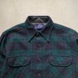 画像3: 【S】70s USA製 PENDLETON 長袖ウールシャツ 緑紺 ブラックウォッチ■ビンテージ オールド レトロ アメリカ古着 ペンドルトン