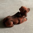 画像4: 【14.5cm】ジャンク UNKNOWN 首振り人形 フロッキー加工 犬 オブジェ■ビンテージ アンティーク レトロ アメリカ雑貨 ダックスフント