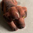 画像3: 【14.5cm】ジャンク UNKNOWN 首振り人形 フロッキー加工 犬 オブジェ■ビンテージ アンティーク レトロ アメリカ雑貨 ダックスフント