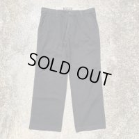 【W34-W35】Lee コットン ノータック チノパンツ ブラック 黒■ビンテージ オールド レトロ アメリカ古着 リー ストレート チノパン
