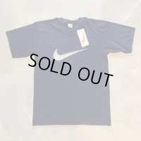 【L】デッドストック 90s USA製 NIKE プリントTシャツ ネイビー 紺■ビンテージ オールド レトロ アメリカ古着 ナイキ 銀タグ