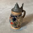 画像1: 【13.8cm】ドイツ製 蓋付き ビアマグ ビールジョッキ コップ■ビンテージ アンティーク ヨーロッパ雑貨 セラミック ブロカント (1)
