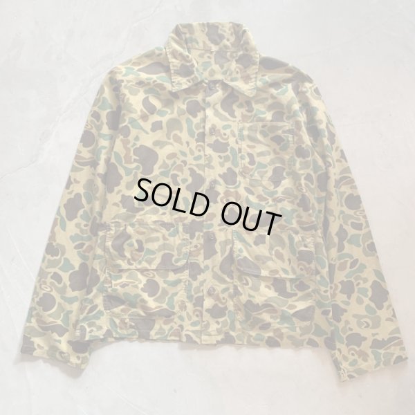 画像1: 【M】UNKNOWN ハンティングシャツジャケット 迷彩 カモ柄■ビンテージ オールド アメリカ古着 コットン ダックカモ フロッグカモ