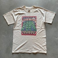 【M】カナダ製 Hatley「Peas on Earth」プリントTシャツ 生成り色■ビンテージ オールド アメリカ古着 ピース 2000s Y2K オールコットン