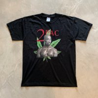 【M】2PAC プリントTシャツ ブラック 黒■オールド アメリカ古着 2000s Y2K JERZEES ラップ 2パック