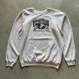 画像1: 【M/L】80s USA製 Hanes プリントスウェット 白■ビンテージ オールド レトロ アメリカ古着 ヘインズ ラグラン レディース (1)