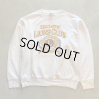 【L/XL】メキシコ製 ライオンズクラブ プリントスウェット ホワイト 白■ビンテージ オールド アメリカ古着 90s/00s フルーツオブザルーム