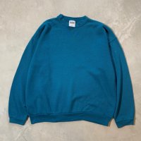 【XL】90s USA製 TULTEX スウェット 青緑 無地■ビンテージ オールド アメリカ古着 トレーナー セットインスリーブ