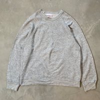 【L/XL】USA製 80s BASSETT WALKER ラグランスウェット 杢グレー 無地■ビンテージ オールド レトロ アメリカ古着 霜降り メランジ