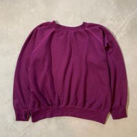 【L/XL】80s-90s UNKNOWN ラグランスウェット 紫 無地■ビンテージ オールド アメリカ古着 USA製 パープル アクリル トレーナー
