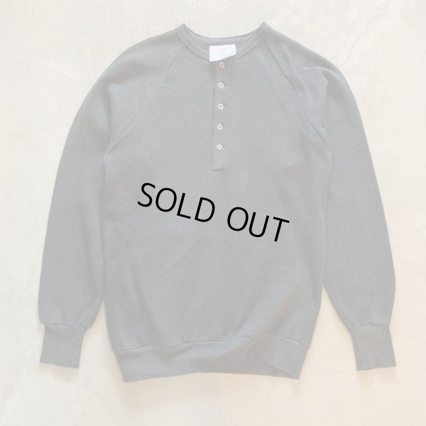 画像1: 【XS/S or Ladies】USA製 Healthknit ヘンリーネックスウェット ブラック 黒無地■ビンテージ オールド アメリカ古着 ヘルスニット