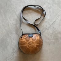 【16.5cm×19.5cm】JAMAICA ハンドメイド ココナッツバッグ ショルダー■古着 ジャマイカ リメイク 民芸品