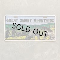 【15.2cm×30.0cm】GREAT SMOKY MOUNTAINS 国立公園 サイン ナンバープレート■ビンテージ アンティーク アメリカ雑貨 ブリキ看板 熊 動物