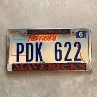 【15.6cm×31.0cm】2000s NEBRASKA アメ車 ナンバープレートセット■ビンテージ アンティーク アメリカ雑貨 ブリキ看板 ガレージ