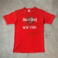 画像1: 【S/M】80s USA製 ハードロックカフェ プリントTシャツ 赤■ビンテージ オールド アメリカ古着 ニューヨーク シングルステッチ (1)