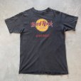 画像1: 【M/L】80s USA製 Hanes ハードロックカフェ プリントTシャツ ブラック 黒フェード■ビンテージ アメリカ古着 シカゴ シングルステッチ (1)