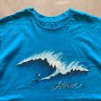 画像2: 【S/M】80s USA製 Hanes ハワイ サーファー プリントTシャツ 青系■ビンテージ オールド アメリカ古着 ヘインズ コットン 波乗り