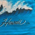画像3: 【S/M】80s USA製 Hanes ハワイ サーファー プリントTシャツ 青系■ビンテージ オールド アメリカ古着 ヘインズ コットン 波乗り