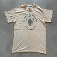 【L(S相当)】70s-80s USA製 Ched 27th Lancers プリントTシャツ■ビンテージ オールド アメリカ古着 シングルステッチ ミリタリー