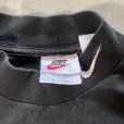 画像3: 【L】90s USA製 NIKE モックネック 長袖Tシャツ ロンT ブラック 黒■ビンテージ オールド アメリカ古着 ナイキ ロゴ刺繍 ハイネック
