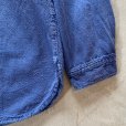 画像6: 【M/L】90s USA製 DRAWSTRINGS バンドカラー 長袖プルオーバーシャツ 青 織柄■ビンテージ オールド アメリカ古着 総柄