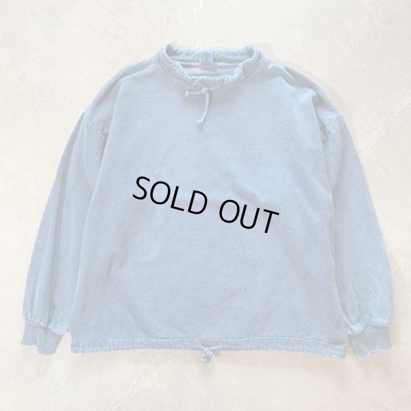 画像1: 【L/XL】90s USA製 WEK モックネック 裏起毛 キャンバス スウェット 青■ビンテージ オールド アメリカ古着 トレーナー ハイネック