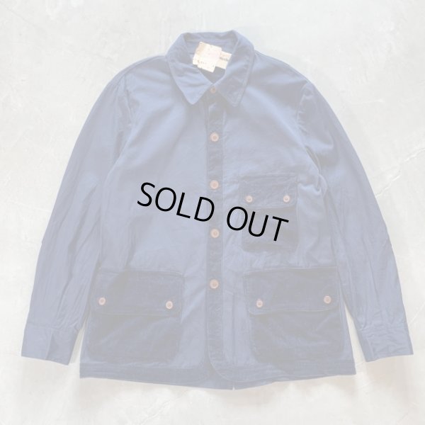 画像1: 【S/M】デッドストック Alexander's ジャケット ネイビー 紺■ビンテージ オールド ヨーロッパ古着 コットンエルボーパッチ