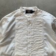 画像3: 【S/M】RRL バンドカラー ドレスシャツ 白 総柄■ビンテージ アメリカ古着 ラルフローレン フリルシャツ プリーツ 白シャツ