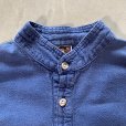 画像3: 【M/L】90s USA製 DRAWSTRINGS バンドカラー 長袖プルオーバーシャツ 青 織柄■ビンテージ オールド アメリカ古着 総柄