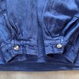 画像8: 【M/L】90s USA製 DRAWSTRINGS バンドカラー 長袖プルオーバーシャツ 青 織柄■ビンテージ オールド アメリカ古着 総柄