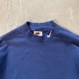 画像2: 【M】90s USA製 NIKE モックネック 長袖Tシャツ ロンT ネイビー 紺■ビンテージ オールド アメリカ古着 ナイキ ロゴ刺繍 ハイネック