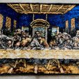画像3: 【48cm×93cm】イタリア製 キリストモチーフ 最後の晩餐 ベルベット ラグ■ビンテージ アンティーク インテリア ベロアマット 60s/70s