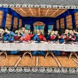 画像3: 【119cm×178cm】キリストモチーフ 最後の晩餐 ベルベット ラグ■ビンテージ アンティーク インテリア ベロアマット タペストリー 60s/70s