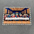画像1: 【119cm×178cm】キリストモチーフ 最後の晩餐 ベルベット ラグ■ビンテージ アンティーク インテリア ベロアマット タペストリー 60s/70s (1)